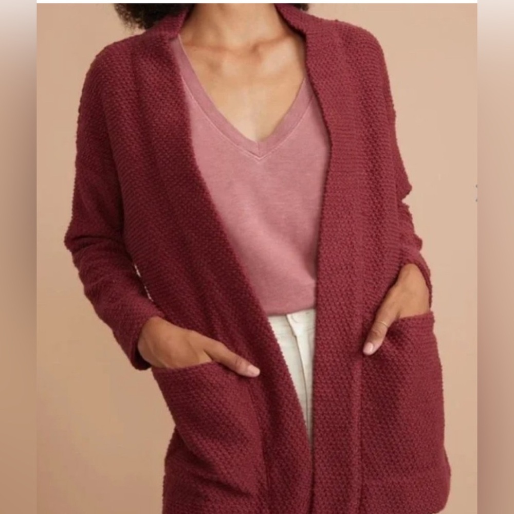Marine Layer Birdseye Cardigan in Rhododendron large
Like New